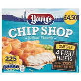 Youngs Chip Shop 4 Fish Fillets 400g - Case of 8 - Honesty Sales